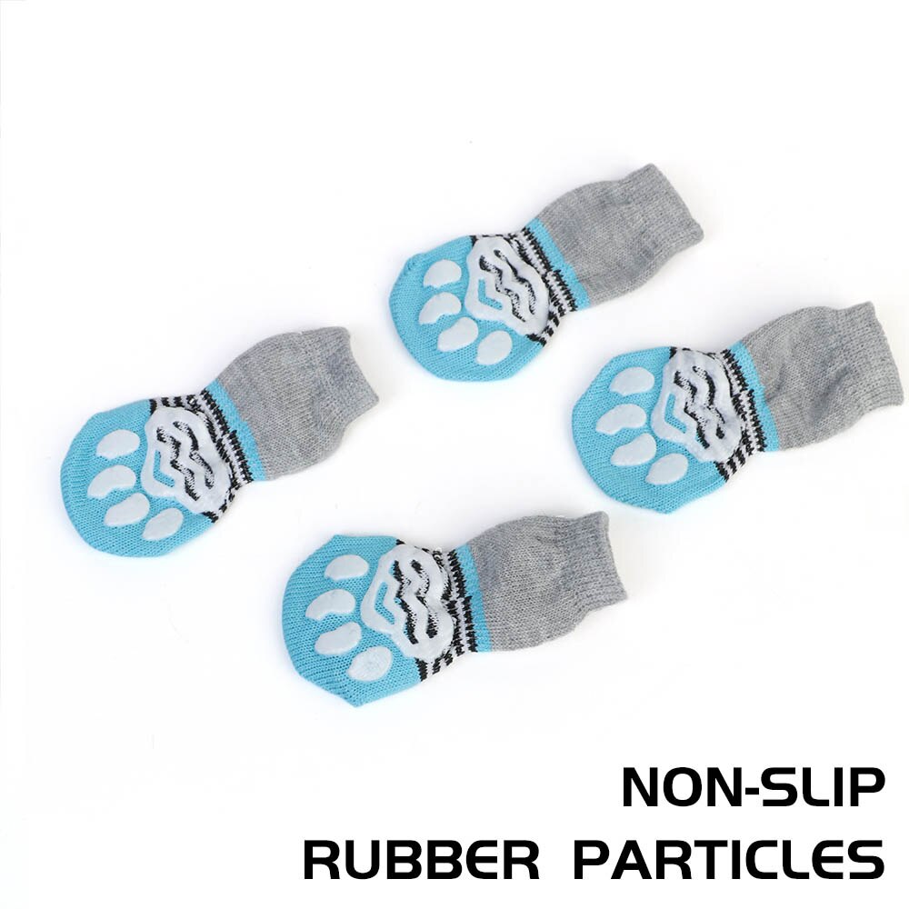 Winter 4pcs/set Puppy Kitten Socks Cute Non-Slip Dogs Cats Socks Indoor Warm Pet Shoes for Chihuahua Small Dog Accessories Stuff