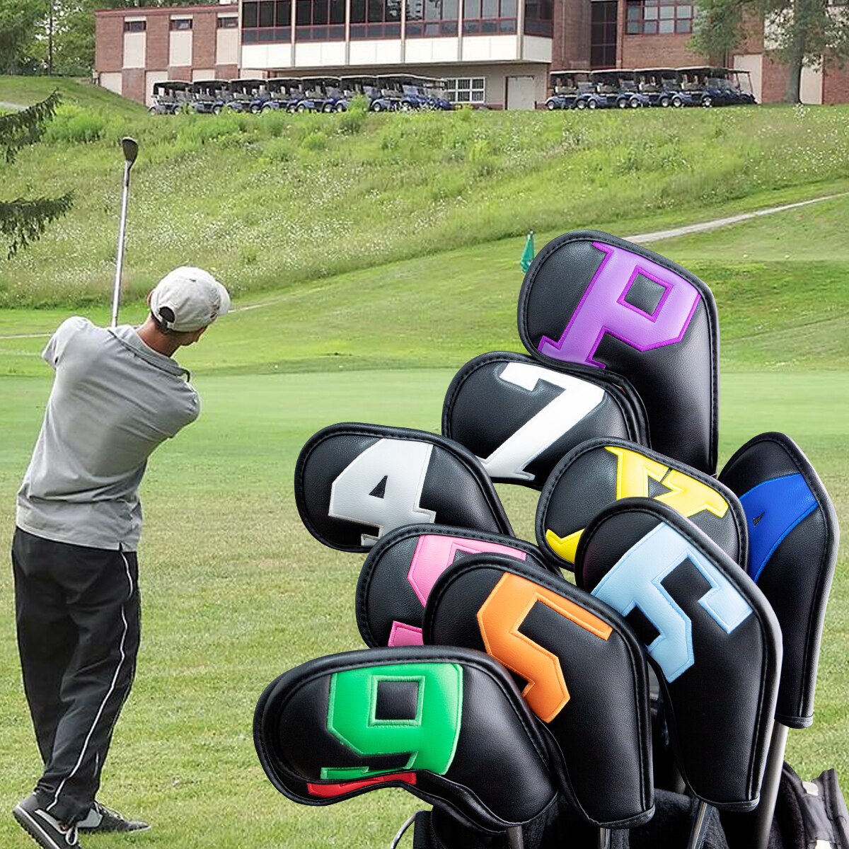 Colorful Number Golf Iron Head Covers Iron Headovers Wedges Covers 4-9 ASPX 10pcs