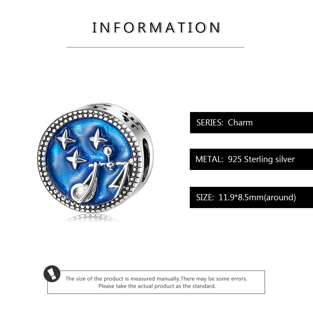 Libra Constellation Beads 925 Sterling Silver blue Charm Fit Original European DIY Bracelet Beads For Jewelry Making