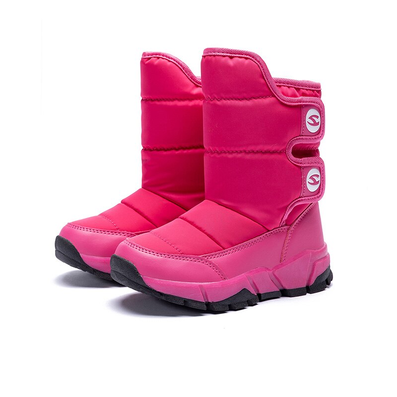 Les bottes d'hiver à la pour enfants gardent des chaussures chaudes pour les garçons filles: Rose rouge / 3