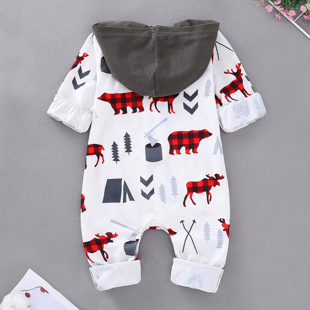 baby animal romper Infant Jumpsuit For Baby Unisex Girls Boys Christmas Santa Cartoon Hooded Romper ropa bebe