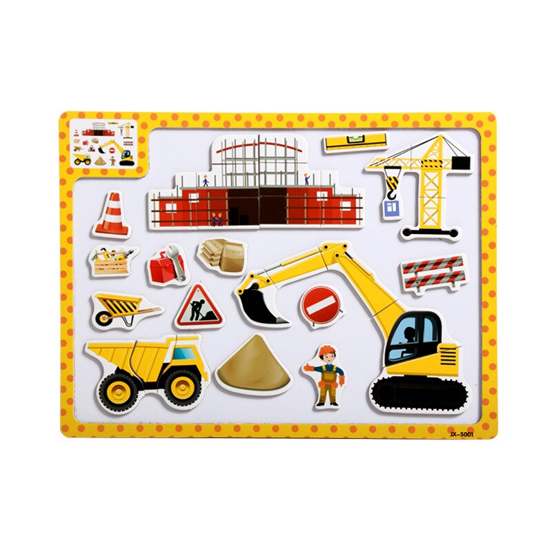 Wooden Magnetic World Map Puzzle Various Themes Early Childhood Education Educational Toys Magnetic Map Cognitive Learning Toys: Construction site