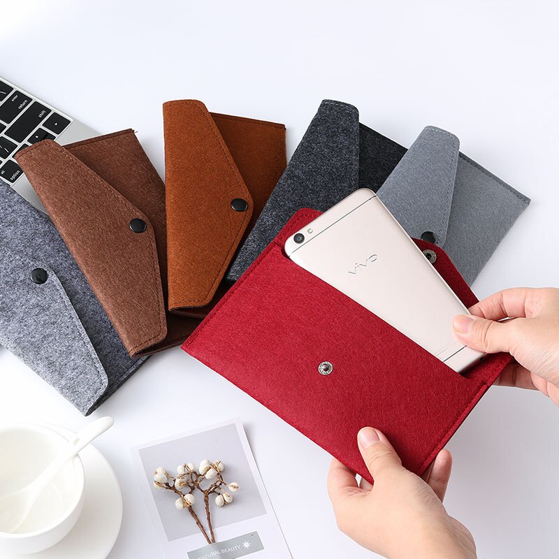 Felt Simple Envelope Wallet Multiple Uses High capacity Bags Big Size for phone and shopping or diy bags