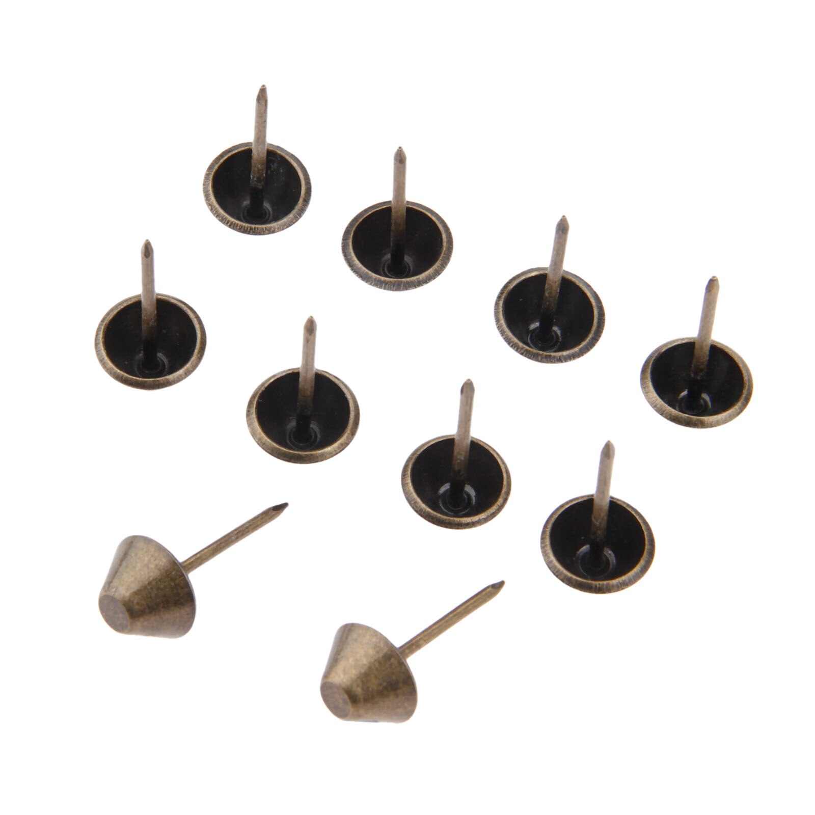 Tachuela decorativa con pasador para muebles, caja de madera de 11x17mm para tapicería de Bronce Antiguo, joyas para uñas, muebles, puertas de sofá, 50 Uds.