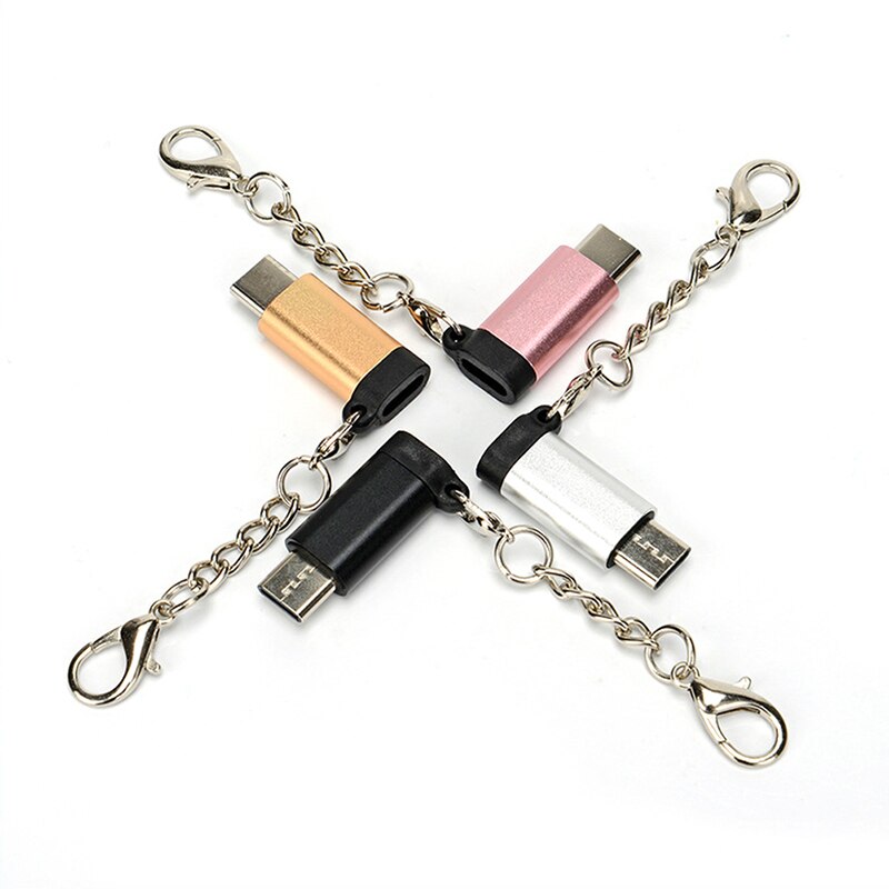 1pc Lightning Female To Type-C Male Charger Cable Adapter For IPhone Keychain Cable