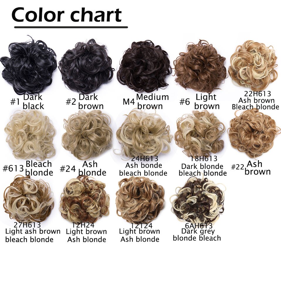 Coiffe à chignon synthétique de 14 couleurs 85g-S-noilite, bandeau caoutchouc de chevelure ébouriffée, postiches de coiffure, scrunchie d'extension capillaire, coiffure longue bouclée retroussée vers l'arrière