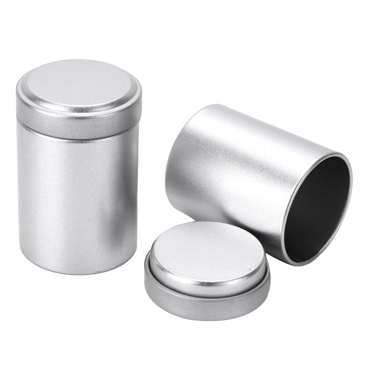 2Pcs Aluminum Moisture-Proof Mini Empty Tea Tins Canister Loose Leaf Tea Tin Containers with Airtight Lid Food Storage Container