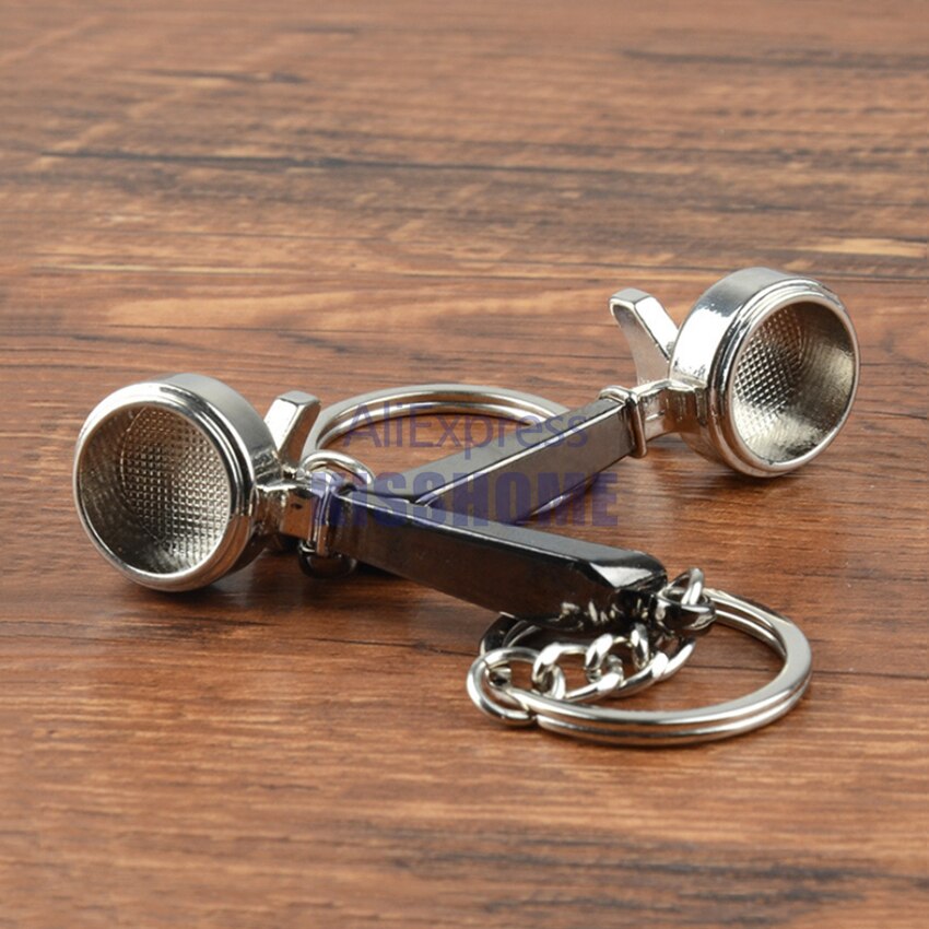 Barista Koffie Tamper Sleutelhanger - Espresso Accessoires - Draagbare Koffie - Metalen Handvat