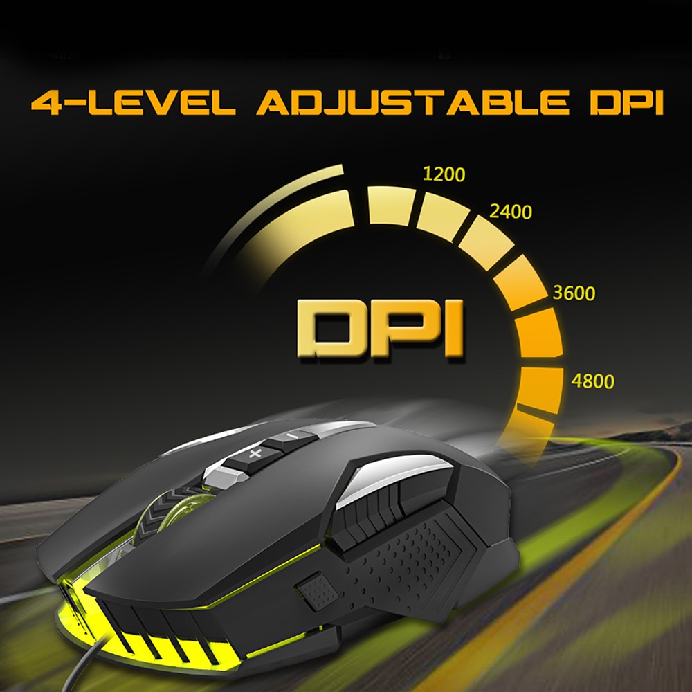 Souris Gaming professionnelle avec fil optique DPI, LED rétroéclairage, pour ordinateur portable et PC