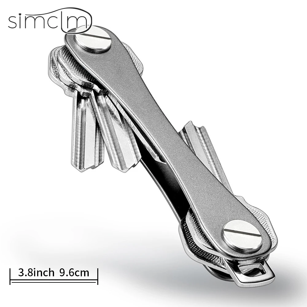 Llavero inteligente para hombre, Cartera de Metal, caja compacta de almacenamiento con Clip, organizador de llaves para coche Clip de llave de metal Caja de almacenamiento de llaves de aleación de aluminio: Morado oscuro