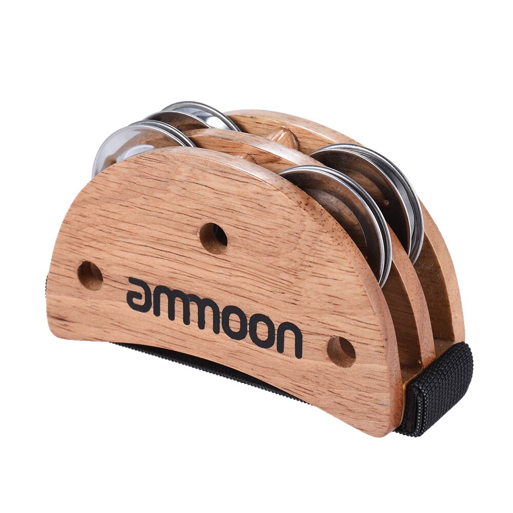 Ammoon pie Jingle pandereta Burlywood caja de Cajon elíptica, accesorio de compañero de tambor para instrumentos de percusión de tintineo de mano