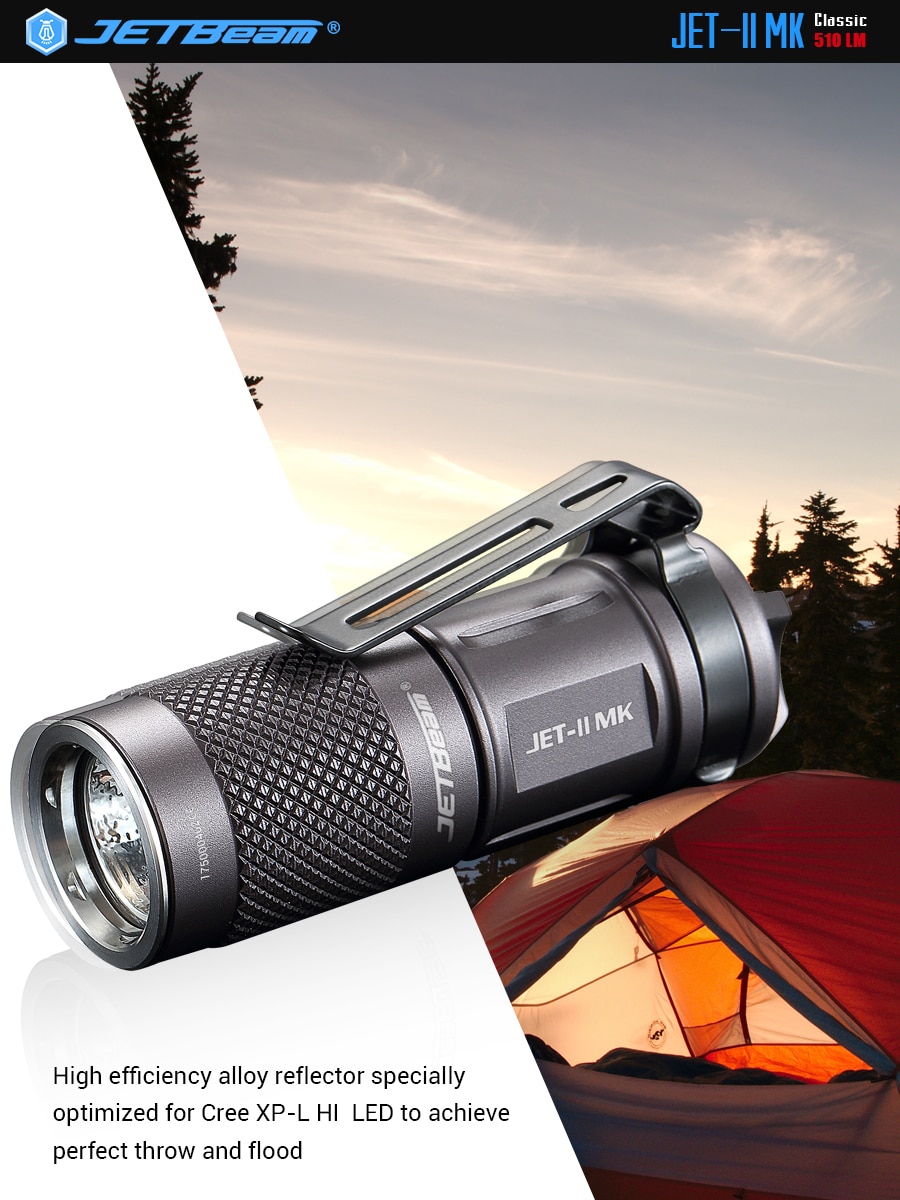 JETBeam II MK lampe de poche Led XP-L salut 510Lumens torche à main lanterne accessoires