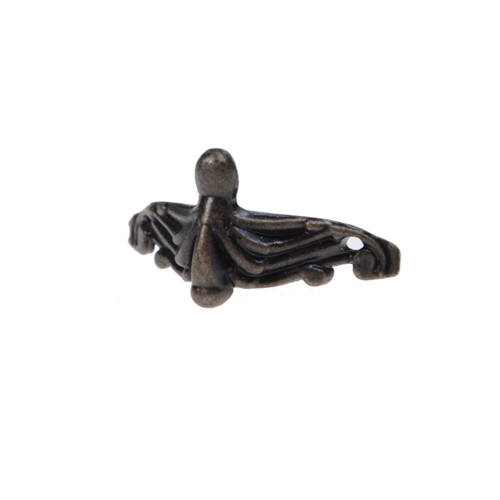 Caja de madera de bronce para muebles, 4 Uds., Protector de esquina de patas, triángulo, rota tallada, soporte decorativo