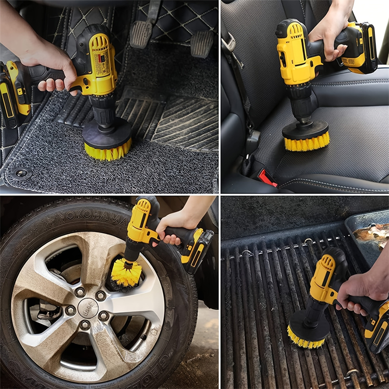 3 unidades, juego de accesorios de cepillo de perforación, cepillo de limpieza con brocha de limpieza, tacubos de baño