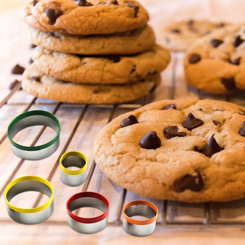 12 Pack Round Cookie Cutter Set Mousse Rings Biscuit Moulds Cookie Molds Biscuit Cutters Stainless Steel Material Gadget