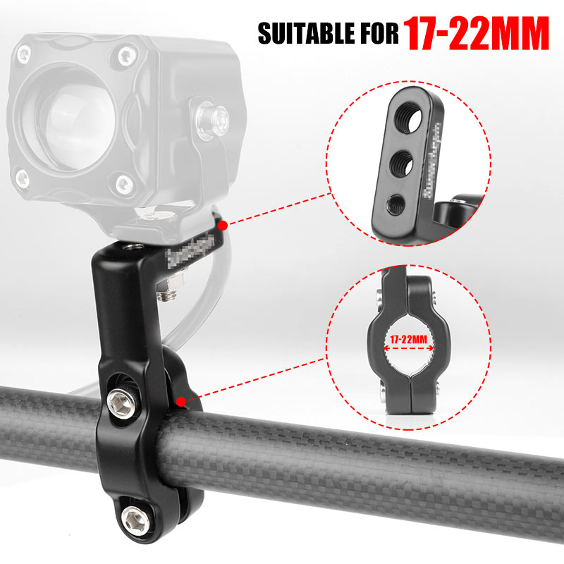 Soporte de manillar de motocicleta de 22mm, soporte de montaje de foco de faro LED, abrazadera de soporte de lámpara de aluminio para bicicleta personalizada Cafe Racer