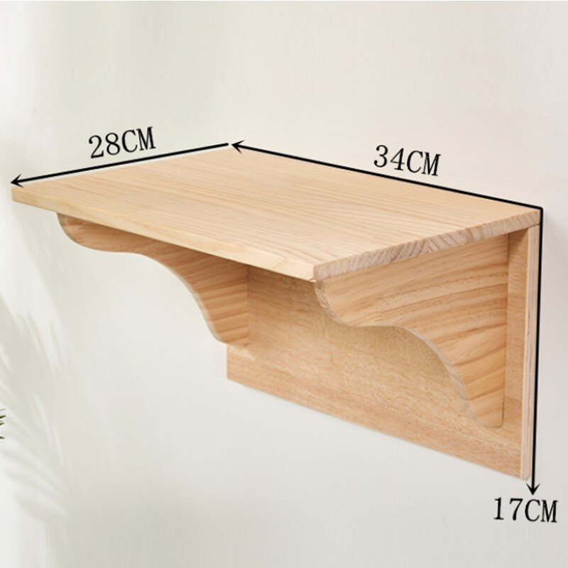 Household wall-mounted cat climbing frame solid wood wall-mounted cat jumping platform round cat stairs durable cat springboard: 34x28x17