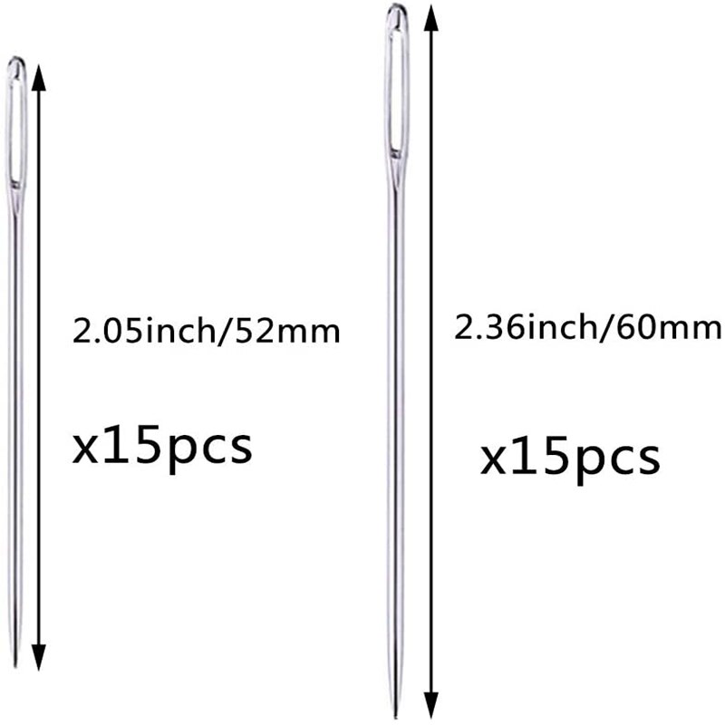 Imzay Large-Eye Hand Sewing Needles Big Eye Stitching Needle Weaving Sewing Tool Fabric Cross Stitch Needles with Sewing Bottle