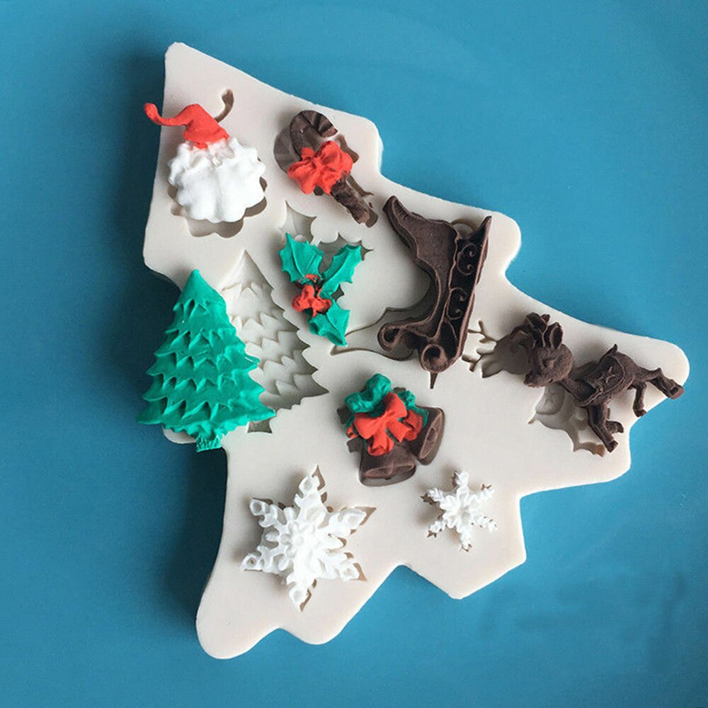Kerstboom decoratie cake plunger mold Fondant pastry cookies cutter bakvorm kerstboom omgezet in suiker siliconen