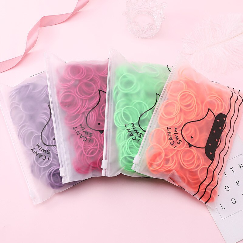 100 sztuk/worek dziewczyny akcesoria do włosów opaski gumowe elastyczne gumki do włosów Gum dla kucyk Holder Scrunchie pałąk akcesoria do włosów