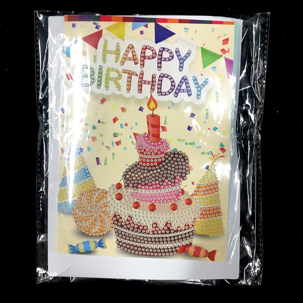 Geburtstag karte Diamant Malerei Karikatur Ebene ballon Runde Teil Bohrer einladung knapp 5D Nouveaute DIY Mosaik bild: Grün