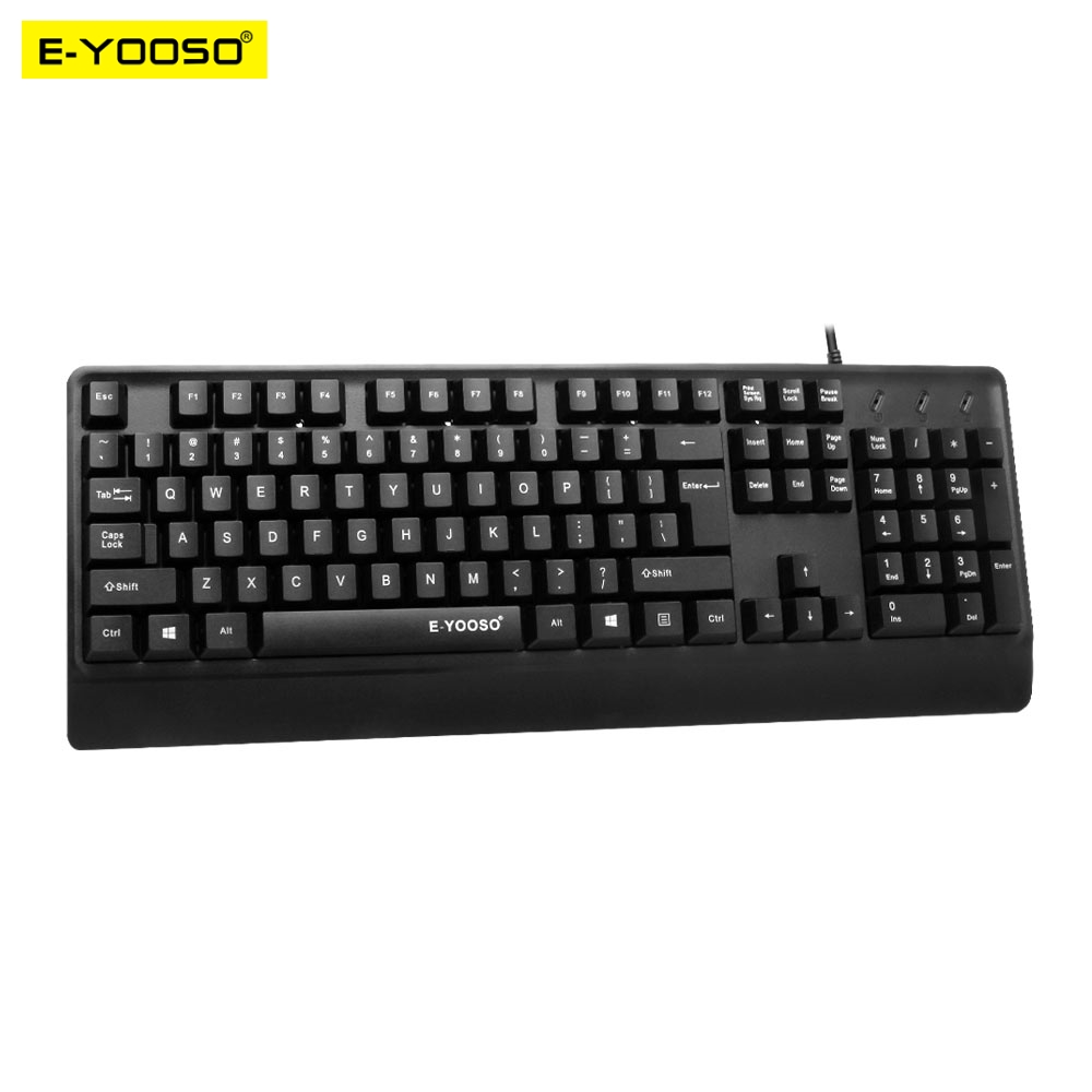 E-YOOSO K500 USB Gaming Membrane keyboard wired 104 Key Gamer ergonomic for Computer PC
