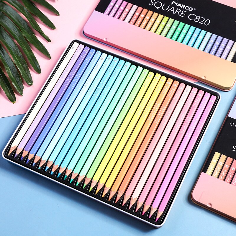 Marco Pastel Kleur Potloden Vierkante Vorm 12/24 Andstal Kleuren Potlood Lapis De Cor Professionele Gekleurde Potloden Voor School
