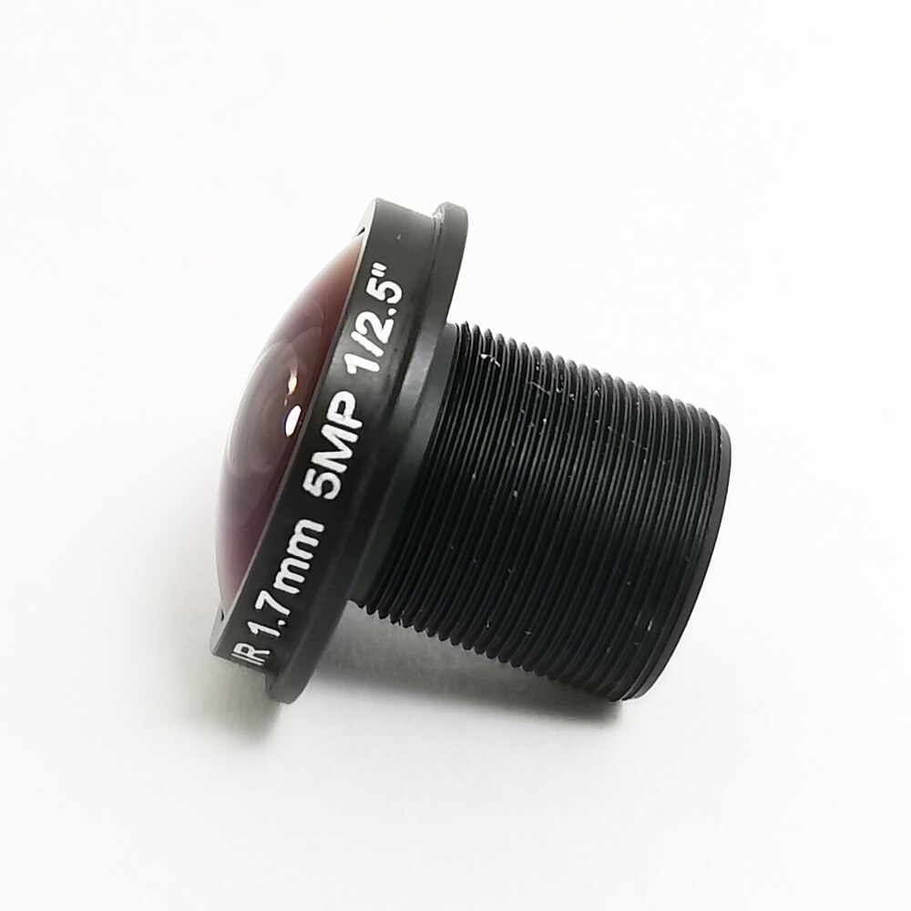 Lente panorámica de ojo de pez de 5MP y 1,7mm, lente de 180 grados, IR, objetivo de cámara CCTV de 5 megapíxeles para seguridad HD 1/2.0