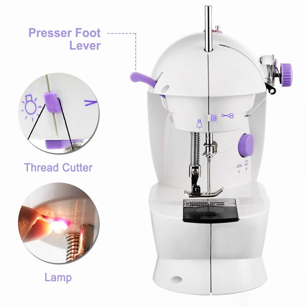 Nieuw Draagbare Mini Naaimachine Crafting Herstellen Machine Met Licht Voor Huishoudelijke Mk