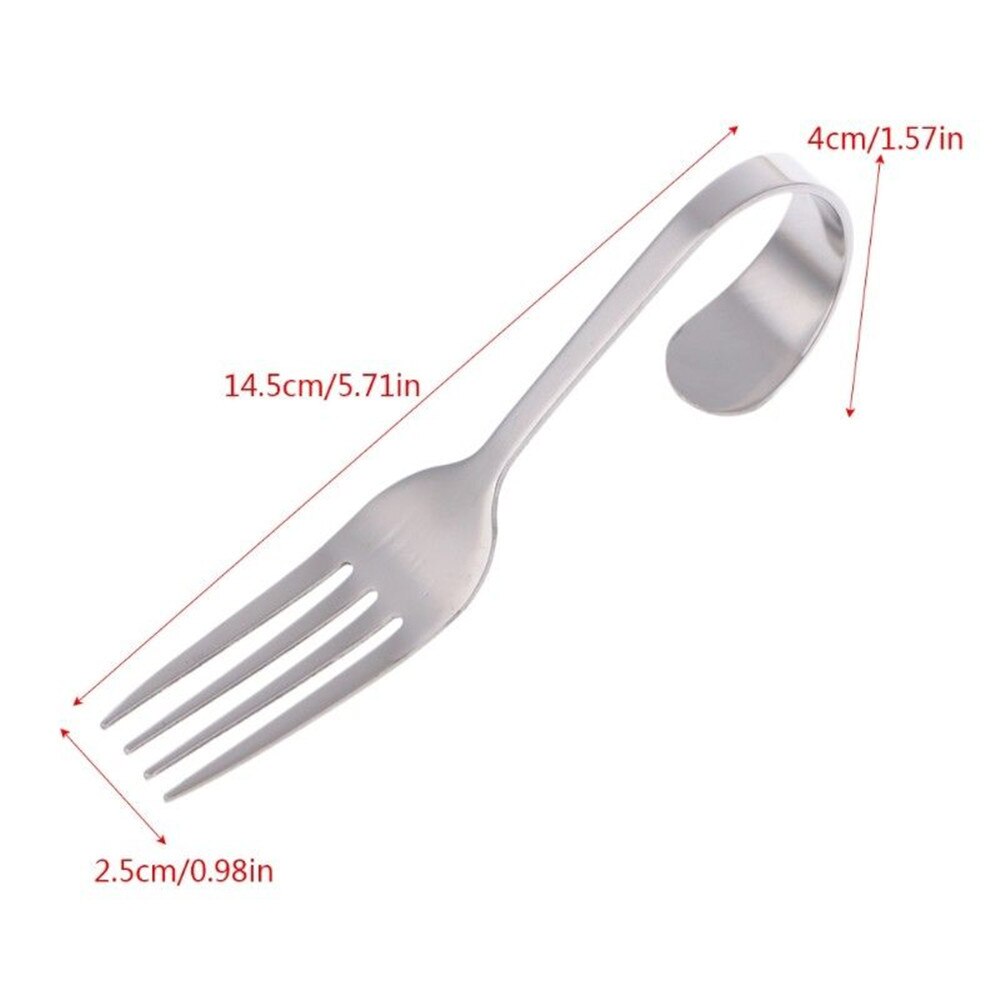 1pc rostfria bestick böjda handtag sked middagsgaffel porslin kökstillbehör