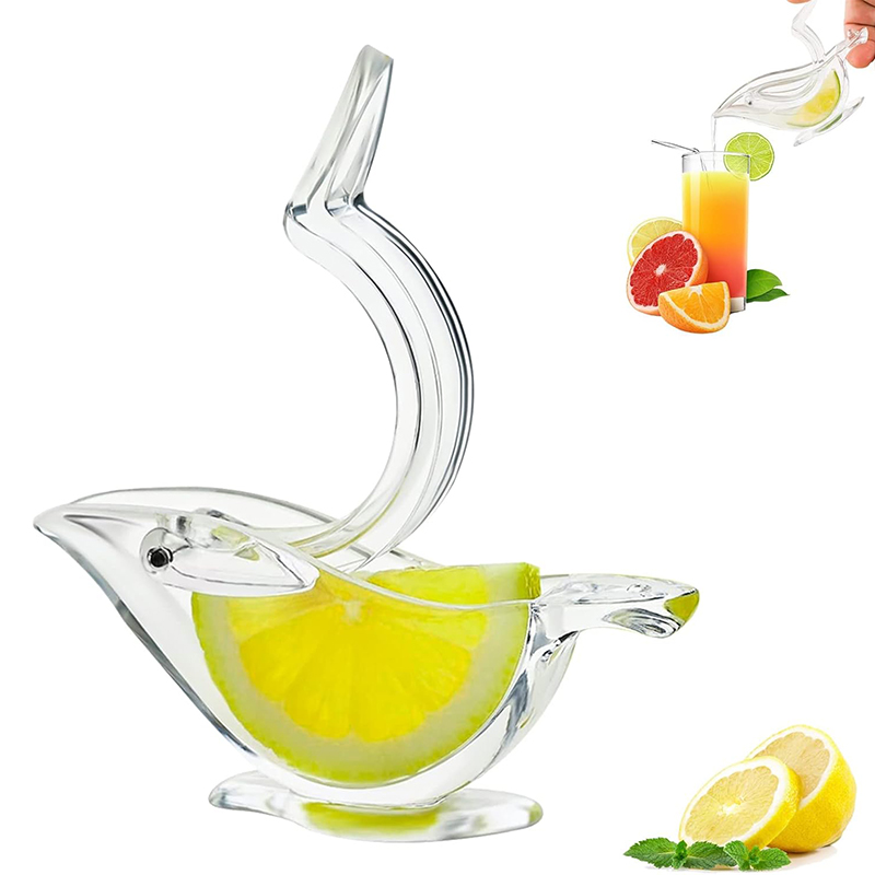 Manuaalinen sitruunapuristin lintu akryyli sitruunaviipaleen puristin kannettava läpinäkyvä hedelmämehupuristin käsimehupuristin appelsiini-sitruuna-limelle  y202