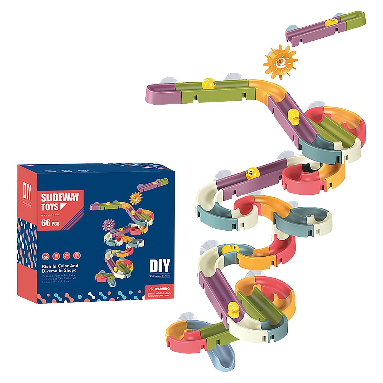 Bath Toys Fun DIY Slide Indoor Waterfalls Track Stick to Wall Bathtub Toy Play Water Games Tool Bathing Shower Games Toy
