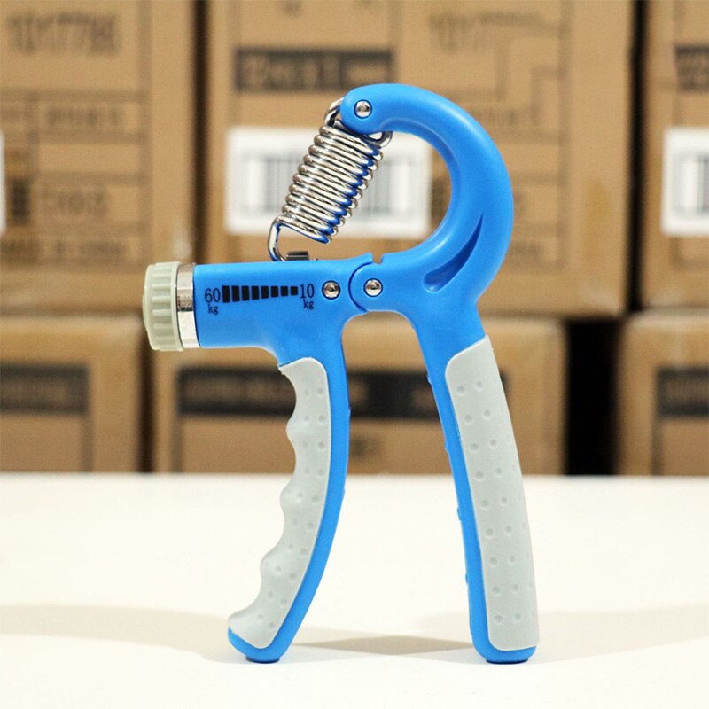 Adjustable Lengthened Handle Heavy Grips Hand Gripper Fitness ExerciserWrist Strength Training Hand Gripper Gym Power Grip: Blue