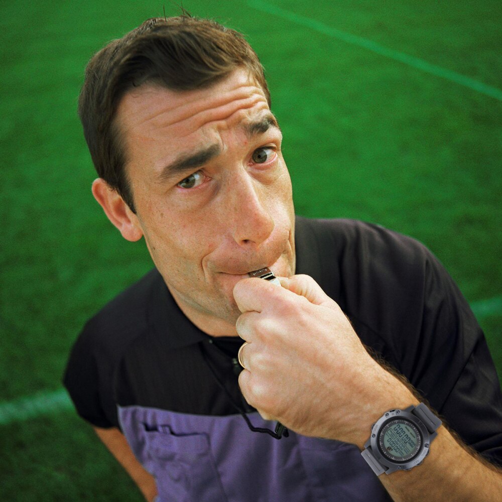 1 pc voetbal scheidsrechter horloge abs chronograaf aftelhorloge stopwatch voor sport