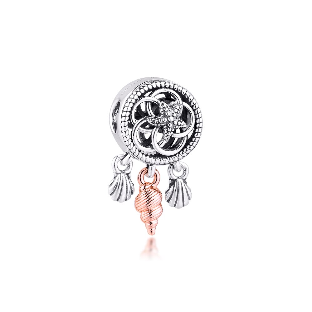 Durchbrochene Muschel Dreamcatcher Charme Silber kralen voor sieraden maken Passt 925 Silber Original Charme Armbänder Für Frau DIY