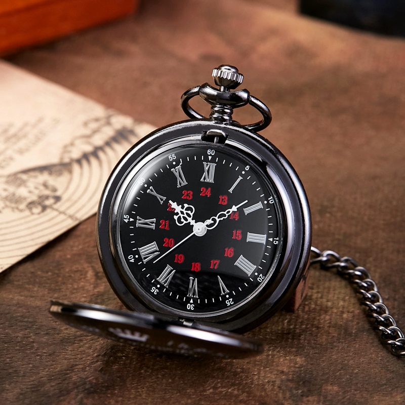 "til min kæreste" retro bronze quartz lommeur halskæde kæde vedhæng sort antikke herre quartz ure reloj de bolsillo
