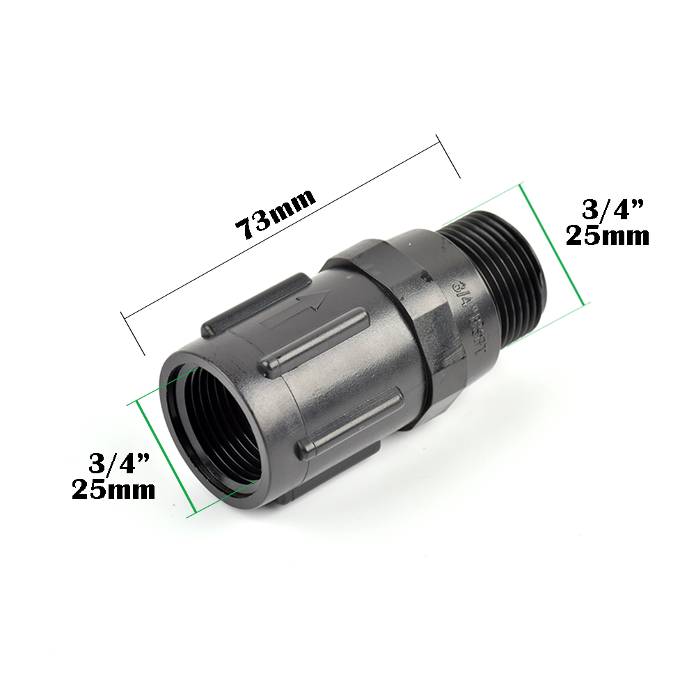 Vanne De Régulation Pression Eau 3/4" - Réglable 20-100 PSI, Pour Irrigation Goutte à Goutte, ABS