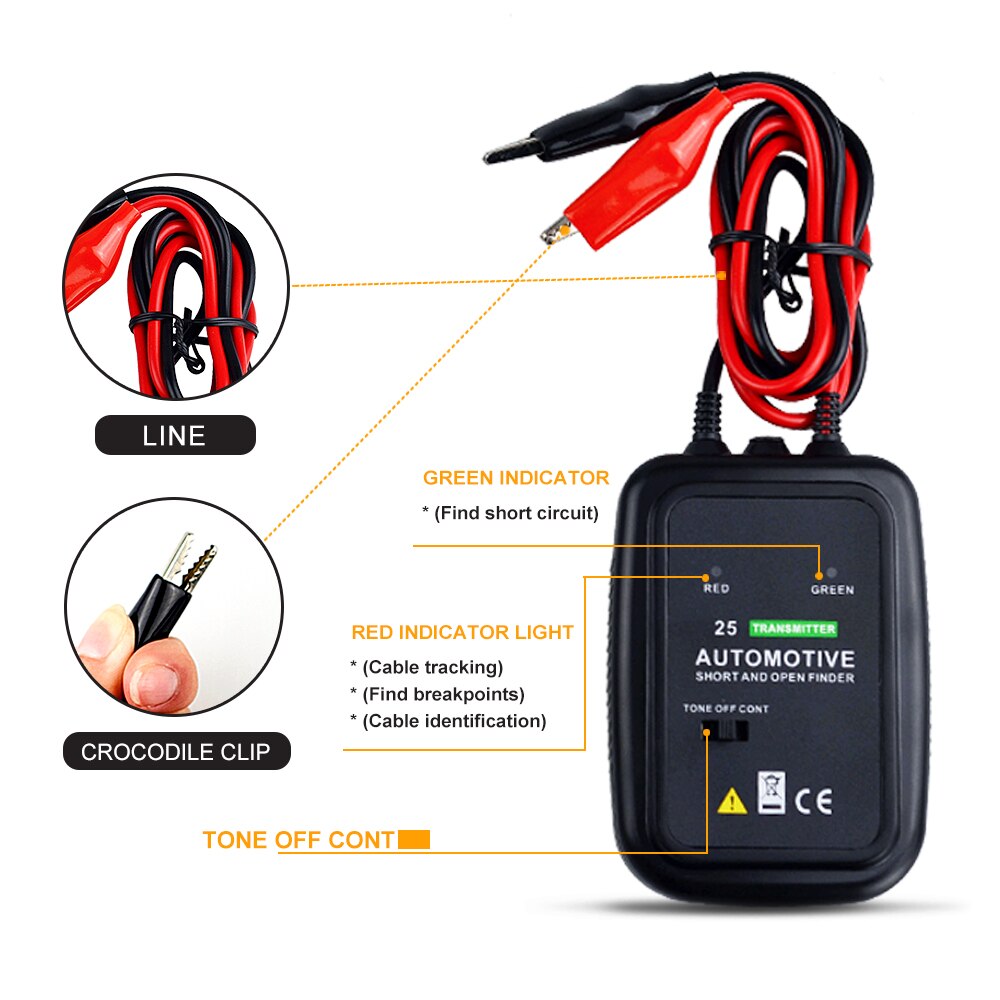 Holdpeak hp -25 bilkabel wire tracker tester, til airbag, bil linjer og maskin linjer installation og vedligeholdelse