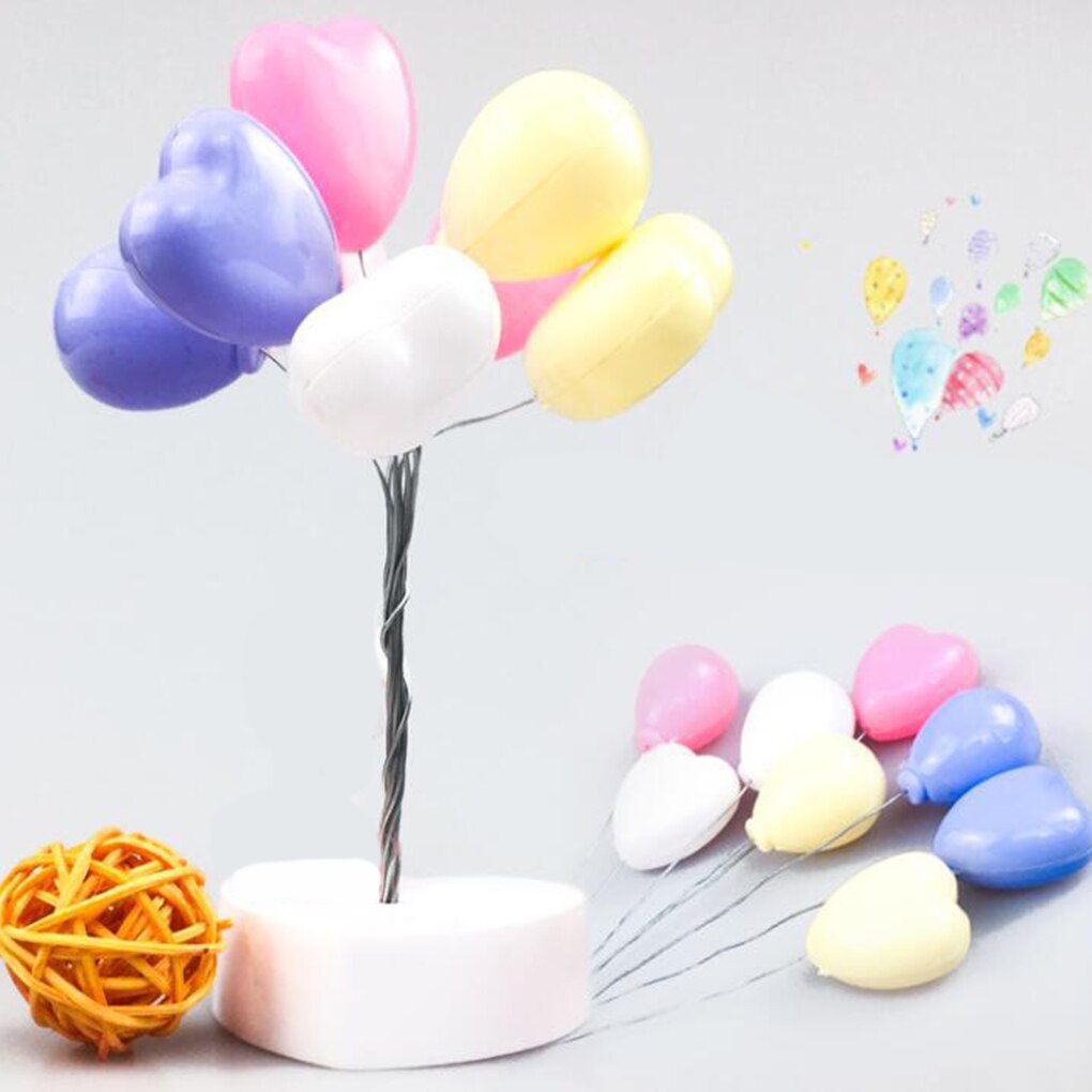 2Pcs Verjaardagstaart Romantische Ballon Liefde Hart Base Decoratie Hartvormige Ballon Dessert Display Accessoires Kleur Willekeurige