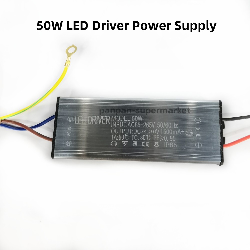Led-driver 100w 50w 30w 20w 10w dc 25v 36v 1500ma 3000ma lystransformer  ac85-265v vandtæt strømforsyning projektør  ip65: Brun