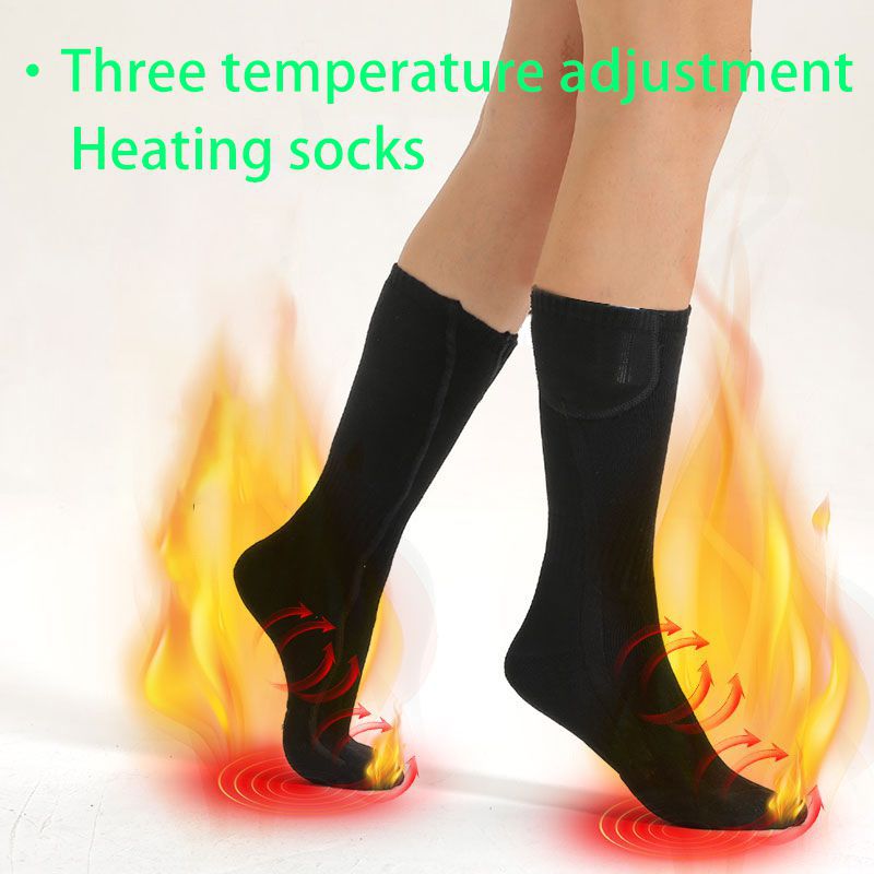 Electric Heated Socks - Unisex Knee-High - Rechargeable Lithium Battery - Remote Control - Skiing