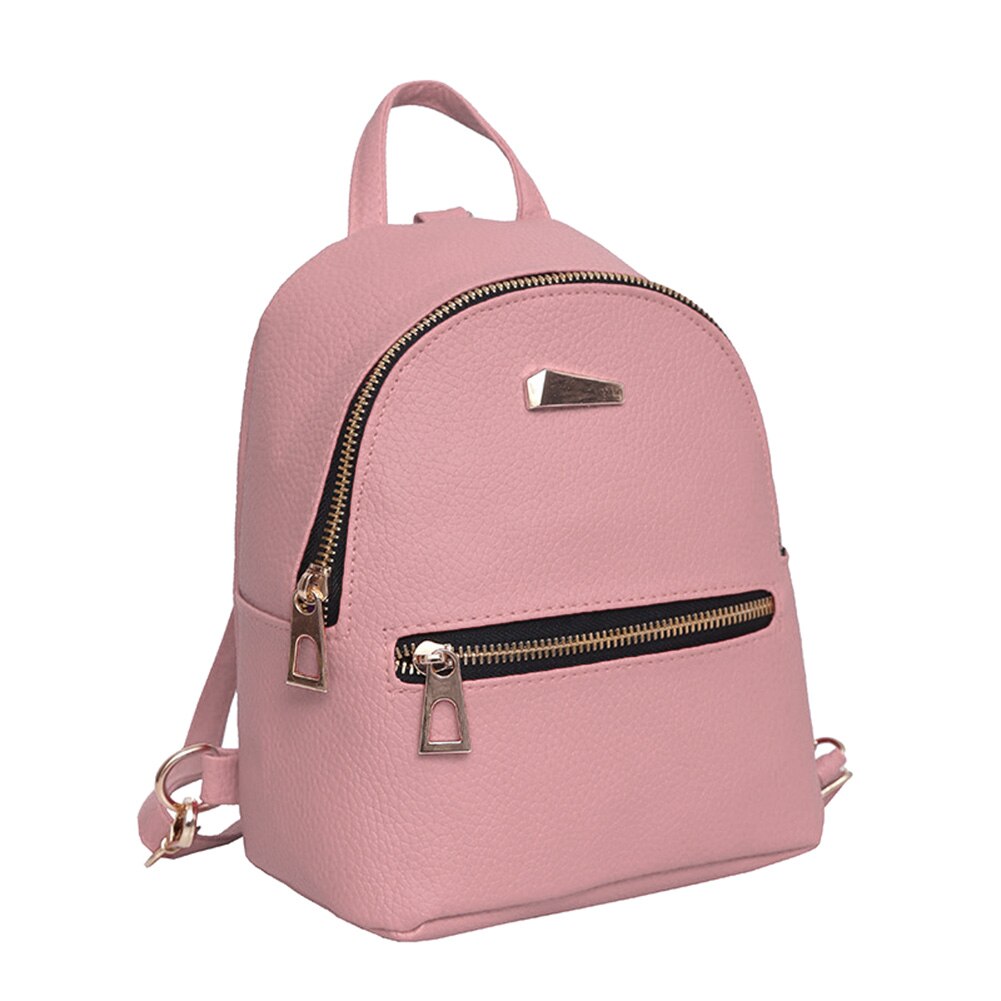 Bolso de viaje Casual para mujer, mochila De Cuero PU, mochila de hombros para Instituto, mochila Femenina Popular: Rosa