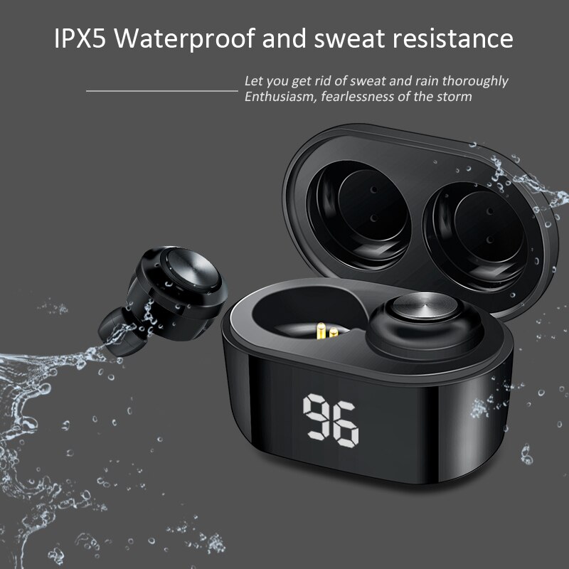 Tws Bluetooth 5.0 Koptelefoon Draadloze Koptelefoon Stereo Sport Waterdichte Oordopjes Headsets Oordopjes Mini Waterdichte Headset