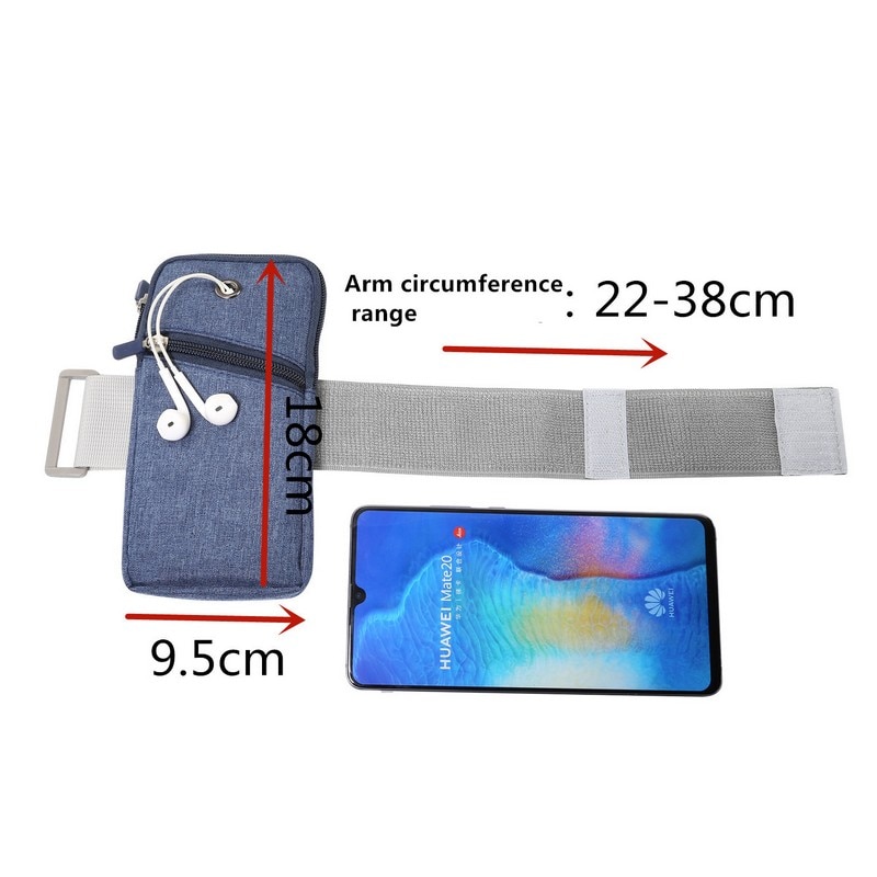 Universal Cellphone Bag Case for screen 6.5&quot; Large Capacity Phone Case For iPhone 11On Hand Sports Phone Pouch zipper arm bag