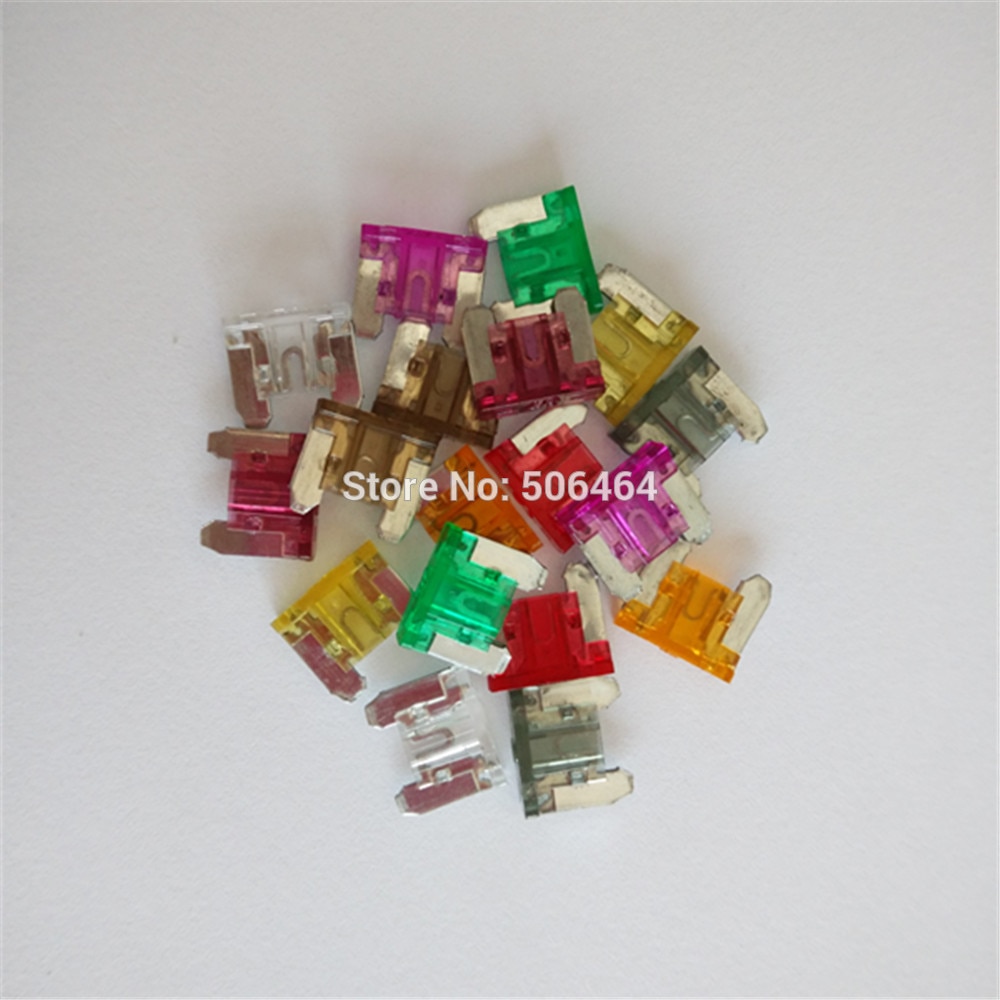 Fusible de hoja MINI de perfil bajo, Kit de fusibles SUV para coche, camión, motocicleta, AP 2A 3A 5A 7.5A 10A 15A 20A 25A 30A 35A + caja