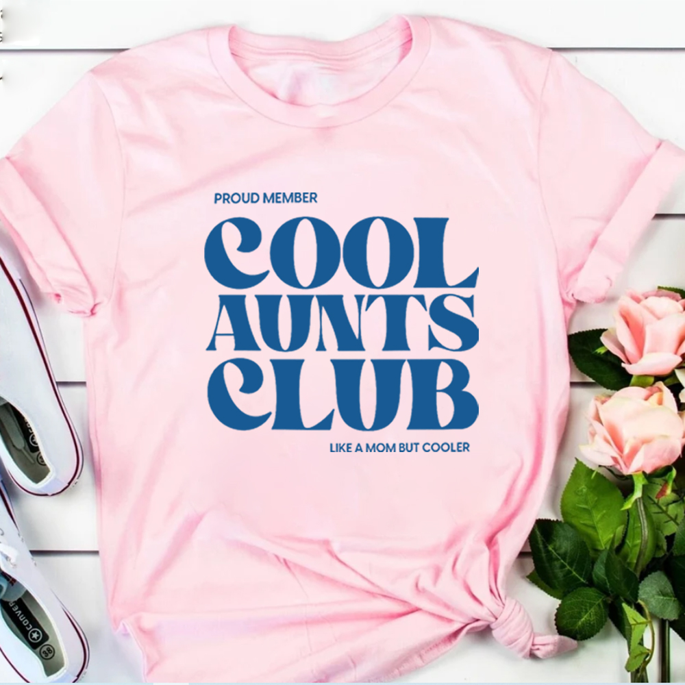 Coola mostrar klubb grafiska t-shirts coola mostrar t-shirts coola mostrar klubb befordrad till moster t-shirts blivande moster damkläder: L / Champagne