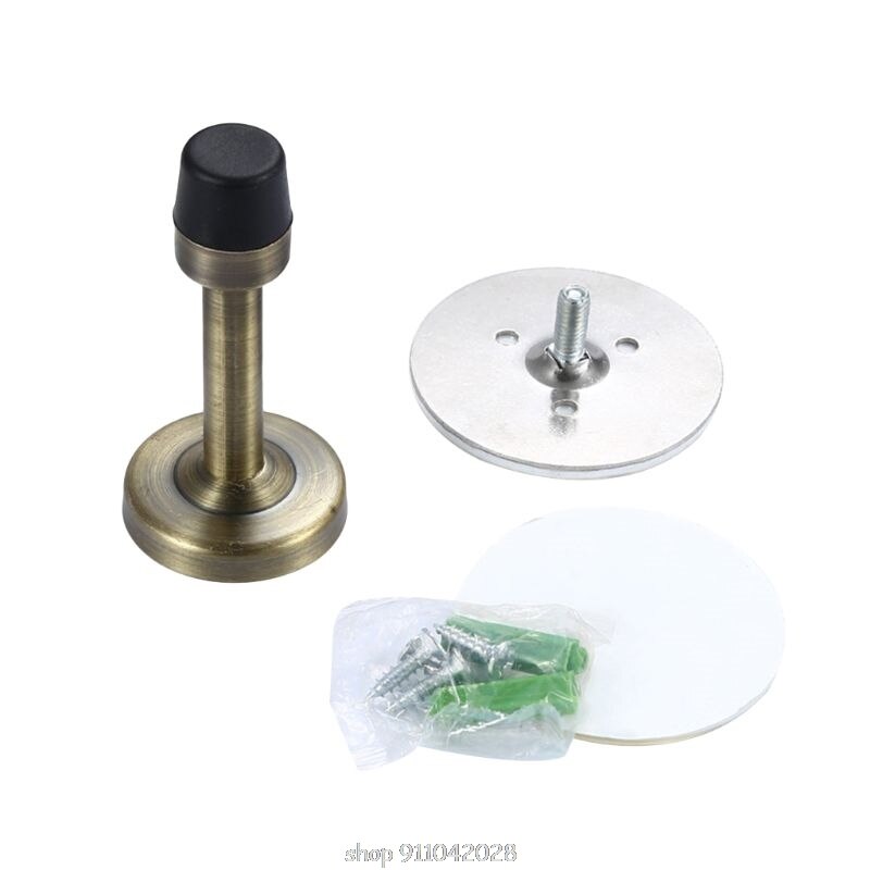 Stainless Steel Door Stopper with Sound Dampening Rubber Bumper Wall Mounted Sound Protector D15 20