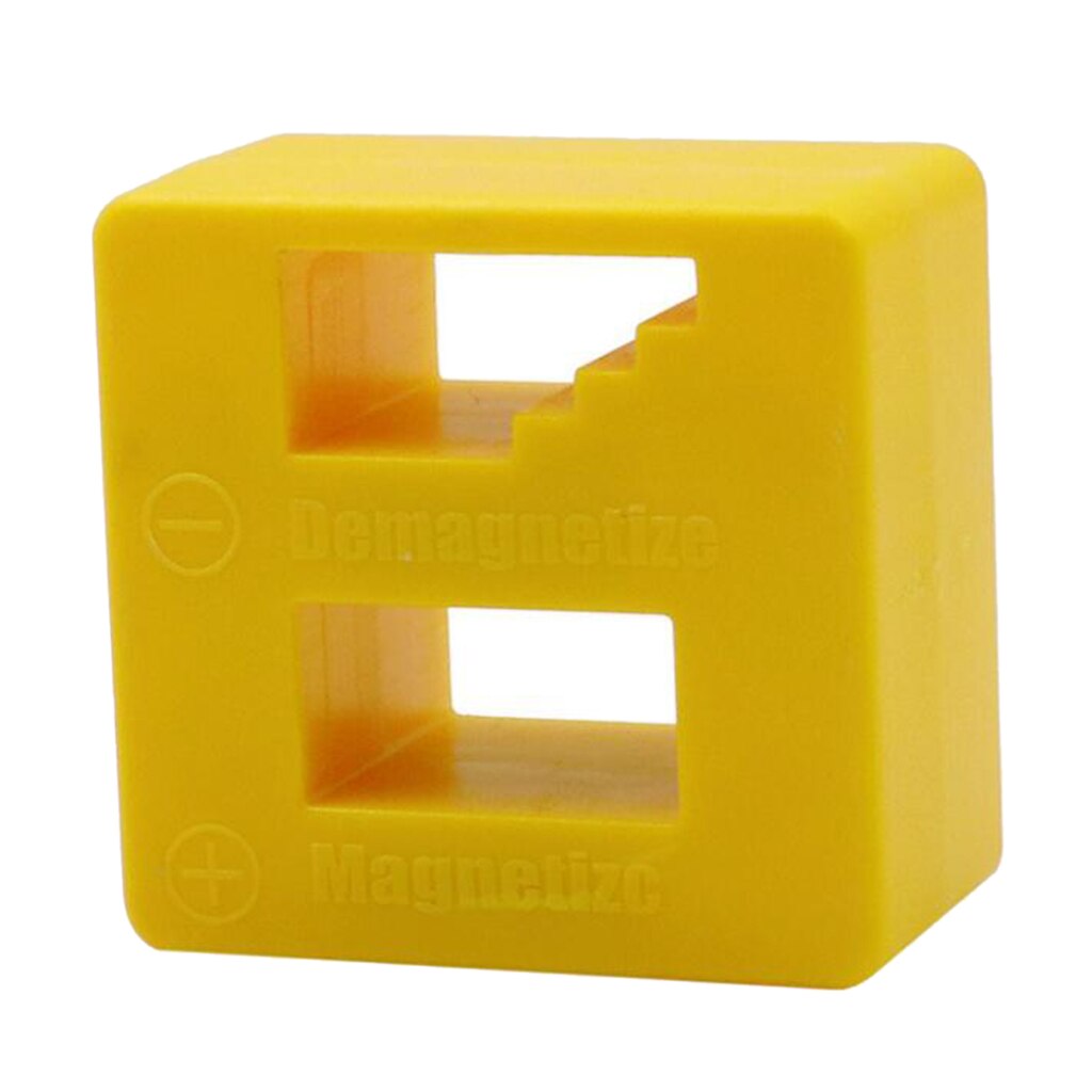 2 In 1 Zakformaat Magnetiser Demagnetiseertafel Voor Schroevendraaiers, Makkelijk Te Gebruiken, Geen Batterijen Of Elektrische Nodig: Yellow