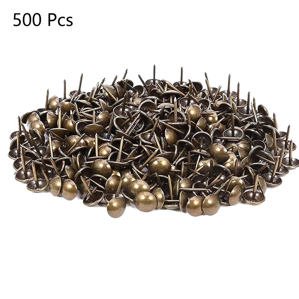 Tachuelas para muebles, tapicería antigua, caja de madera, tachuelas para sofá, chincheta para decoración del hogar, 500 unids/lote: Default Title