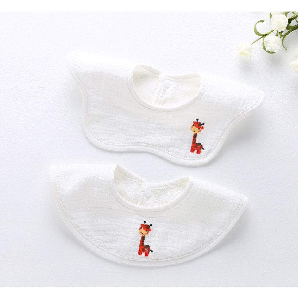 2 Baby Slabbertjes - Katoen & Polyester - Cartoon Dierenprint - Voedingsdoeken Baby
